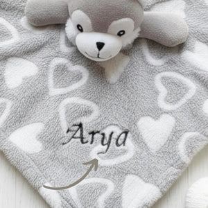 Doudou Husky brodé à son prénom